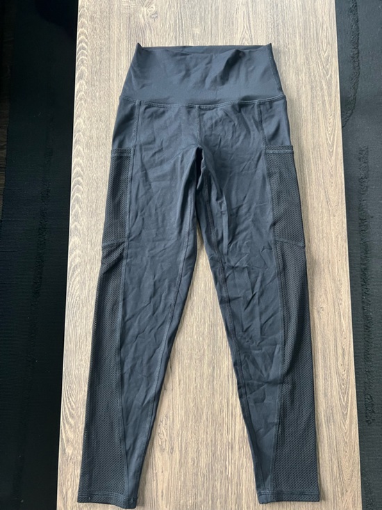 aerie Pants - aerie Black High-Waist Leggings with Mesh Side Panels